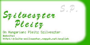 szilveszter pleitz business card